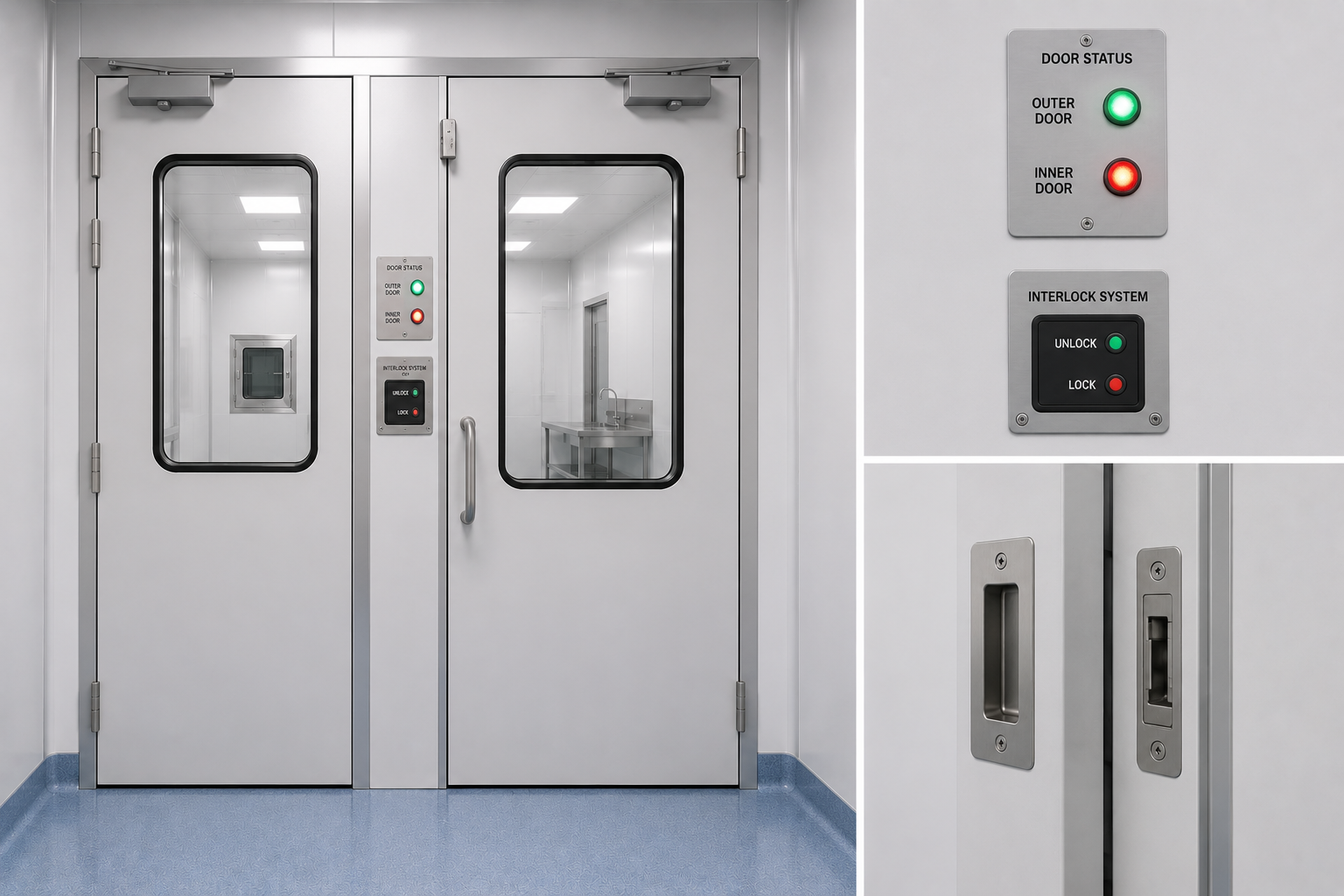 Interlocked cleanroom doors